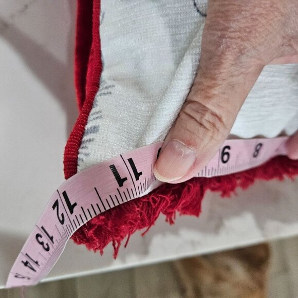 Novogratz Christmas Gnome Throw Pillow With Red Fringe & Zipper Closure 23"x12" - Picture 4 of 8